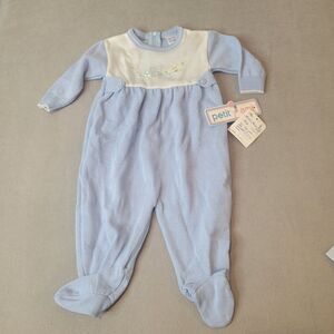 NWT Petit Ami Blue Bear Romper Baby Boys 6M 6 Months